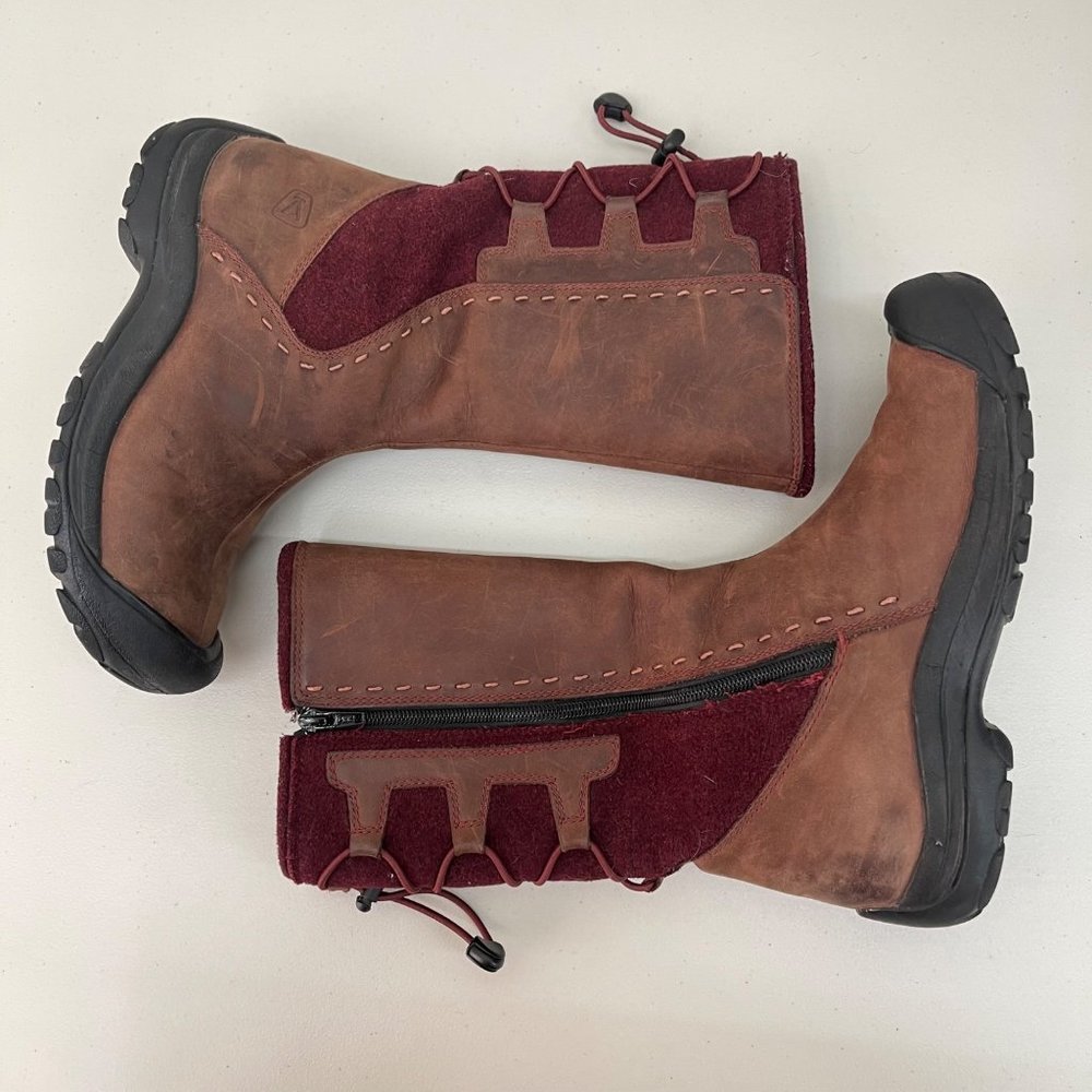 Keen Winthrop Leather Side Zip Insulated Winter Snow Boots 5379-MBRN Womens 7.5 - Picture 6 of 8